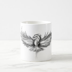 Gray Phoenix Rising Tasse