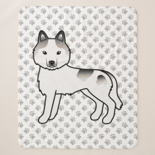 Gray Piebald Siberian Husky Niedlich Cartoon Dog Sherpadecke