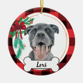 Gray Pitbull Hund Ornament