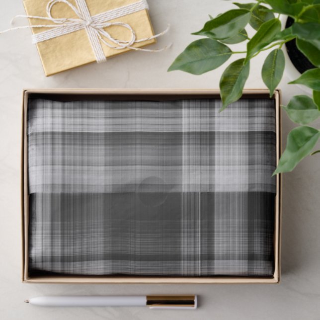 Gray Plaid Tissue Paper Seidenpapier (Geschenk)