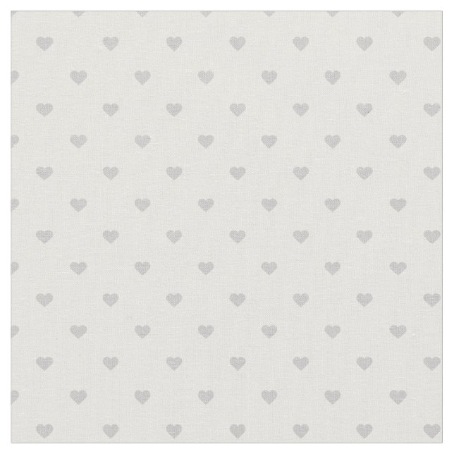 Gray Polka Dot Hearts Stoff (Nahaufnahme)