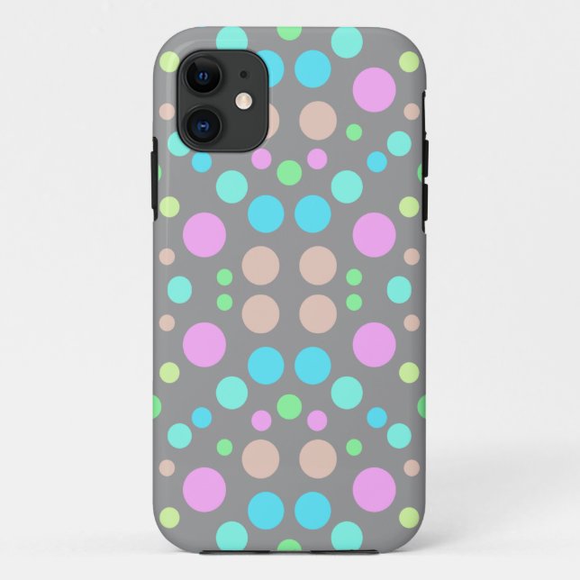 GRAY POLKA DOT IPHONE FALL Case-Mate iPhone HÜLLE (Rückseite)