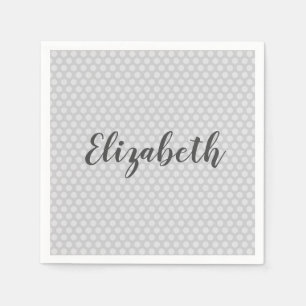 Gray Polka dots personalisieren Serviette