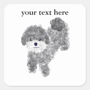 Gray Poodle #1 Stickers
