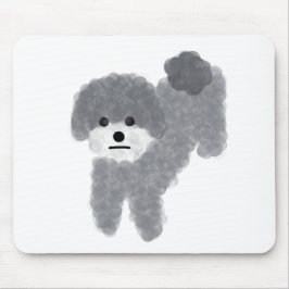 Gray Poodle #2 Mouse Pad Mousepad
