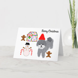 Gray Poodle Christmas #1 Karte