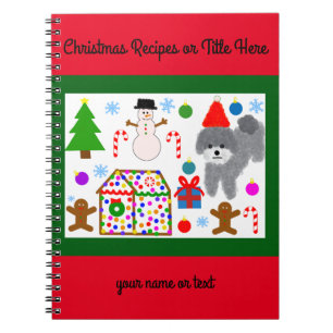 Gray Poodle Christmas #3 Spiral Notebook Notizblock