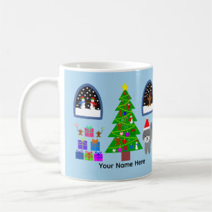 Gray Poodle Christmas #4 Tasse