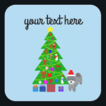 Gray Poodle Christmas #5 Stickers<br><div class="desc">Grey Poodle Christmas #5</div>