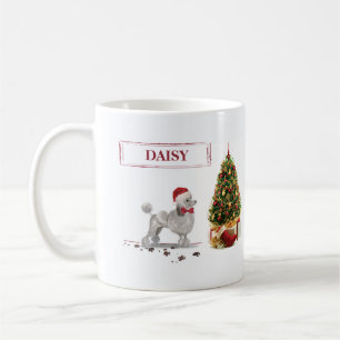 Gray Poodle Funny Christmas Dog mit Baum Kaffeetasse
