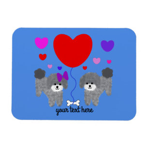 Gray Poodle Valentine #1 Magnet