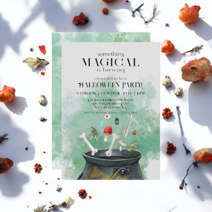 Gray Potions & Zaubers Hexen Cauldron Halloween Einladung