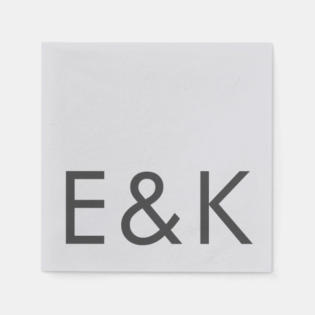 Gray Premium Ultimate Modern Monogram Bold Fun Serviette (Vorderseite)