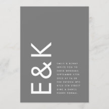 Gray Premium Ultimate Modern Monogram Fun Wedding
