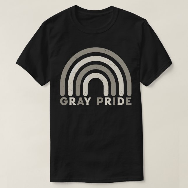 Gray Pride Retro Regenbogendesign T-Shirt (Design vorne)