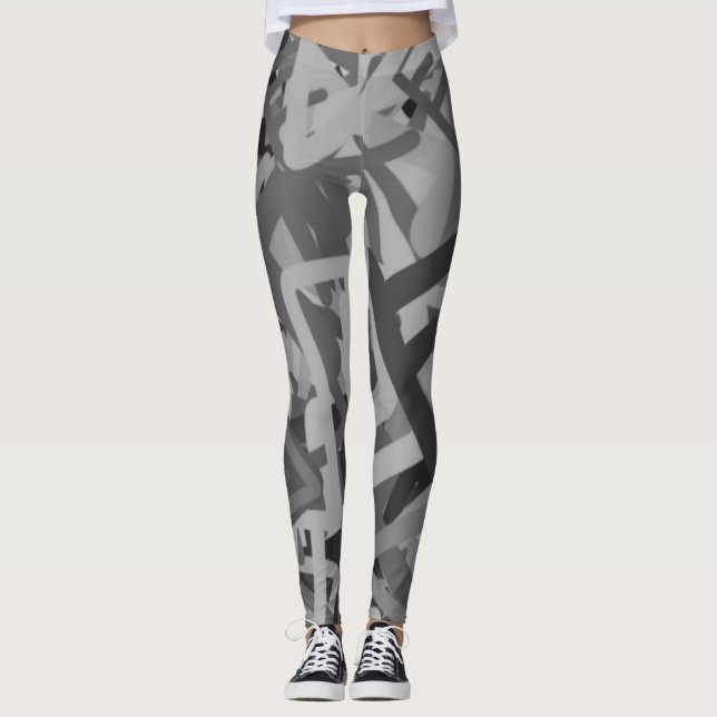 Gray Print Leggings (Vorderseite)