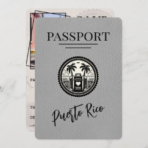 Gray Puerto Rico Passport Save The Date
