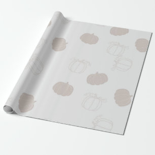 Gray Pumpkin Herbstszenario Muster Geschenkpapier