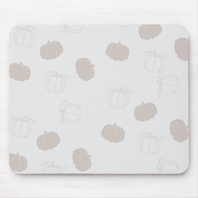 Gray Pumpkin Herbstszenario Muster Mousepad (Vorne)