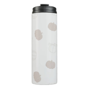 Gray Pumpkin Herbstszenario Muster Thermosbecher