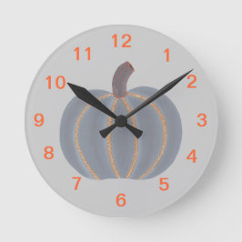 Gray Pumpkin Orange Trim Halloween Uhr