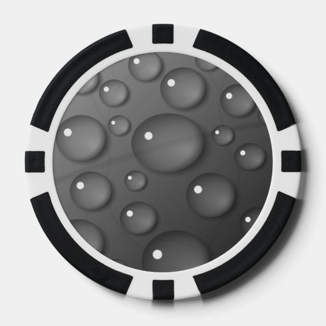 Gray Raindrop Background Pokerchips (Vorderseite)