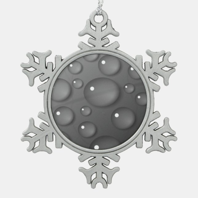 Gray Raindrop Background Schneeflocken Zinn-Ornament (Vorderseite)