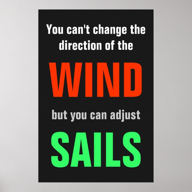 Gray Red Green Quote Success Direction Print Poster (Vorne)