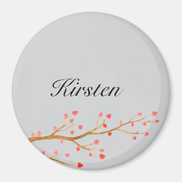 Gray Red Hearts Tree Magnet