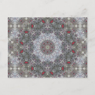Gray & Red Mandala Postkarte