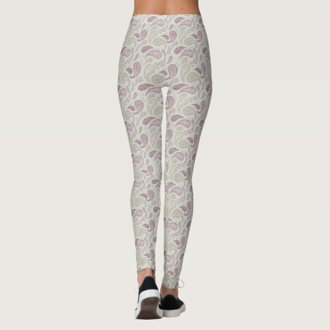 Gray-Redwood Paisley Pattern Leggings (Rückseite)