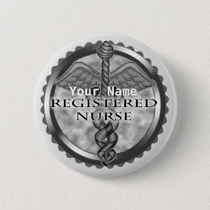 Gray Registered Nurse Button