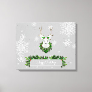 Gray Reindeer Canvas Print Leinwanddruck