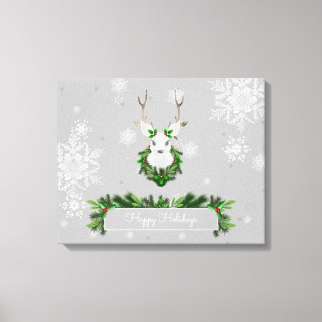 Gray Reindeer Canvas Print Leinwanddruck (Vorderseite)