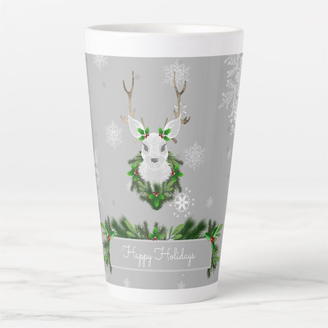 Gray Reindeer Latte Tasse (Vorderseite)