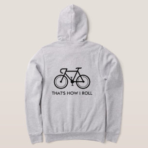 Gray Reißverschluss mit lustigem Fahrradziffer Hoodie