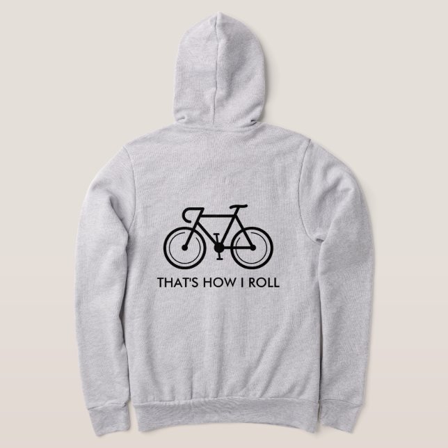 Gray Reißverschluss mit lustigem Fahrradziffer Hoodie (AblageHinten)