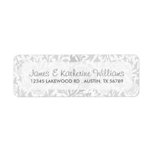 Gray Retro Floral Damask Moderne Hochzeit