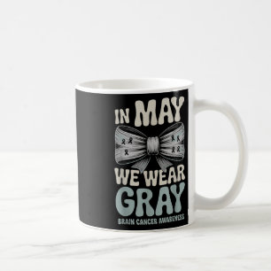 Gray Ribbon Groovy Coquette Bow Brain Cancer Aware Kaffeetasse