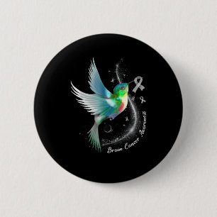 Gray Ribbon Hummingbird Brain Cancer Awareness Mon Button