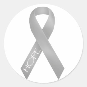 Gray Ribbon Runder Aufkleber