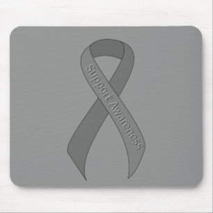 Gray Ribbon Support Awareness Mousepad