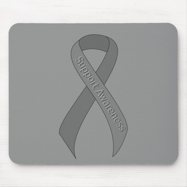 Gray Ribbon Support Awareness Mousepad (Vorne)