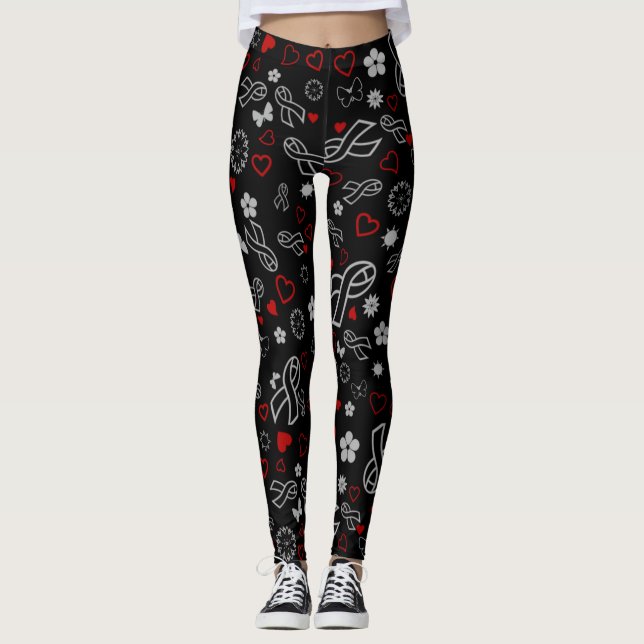 Gray Ribbons Multi.Diabetes Leggings (Vorderseite)