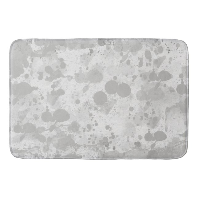 Gray Ringe Splash Brush auf Grunge Papier Textur Badematte (Vorderseite)