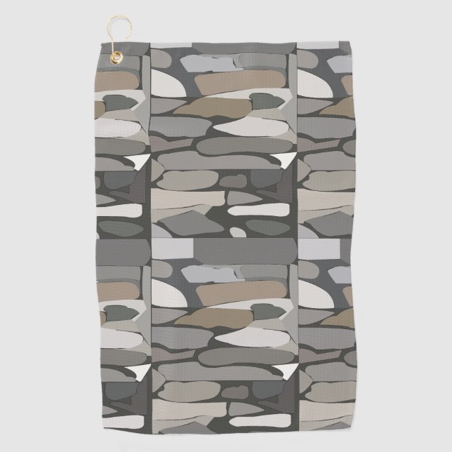 Gray Rock Stone Pattern Golfhandtuch (Vorderseite)