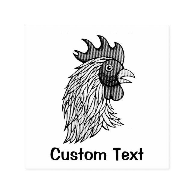 Gray Rooster's Head Permastempel (Design)