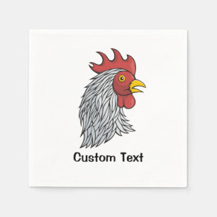 Gray Rooster's Head Serviette