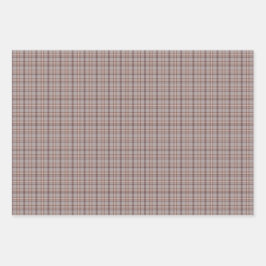 Gray Rose Plaid Classic Pattern Geschenkpapier Set