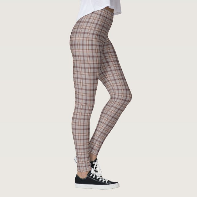 Gray Rose Plaid Classic Pattern Leggings (Rechts)